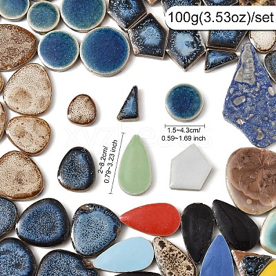 Mosaic Tiles Porcelain Cabochons DIY-YWC0009-01A-1