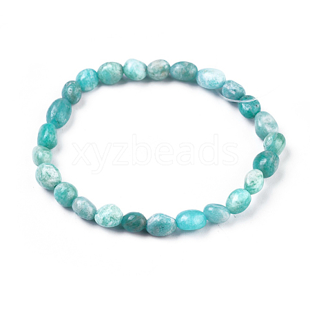 Natural Amazonite Bead Stretch Bracelets BJEW-K213-06-1