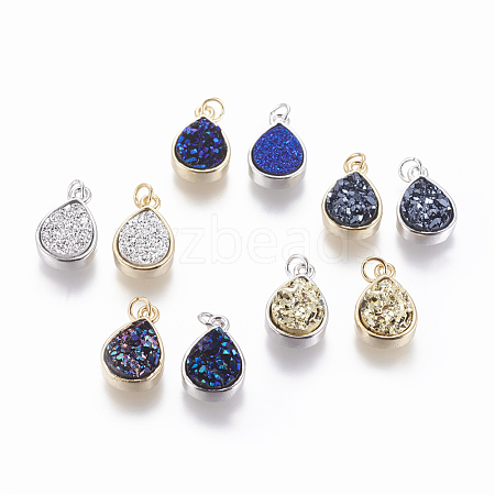 Druzy Resin Pendants KK-J273-G-1