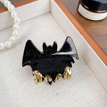 Halloween Bat Acrylic and Matal Claw Hair Clips PW-WG8B4AB-01-1