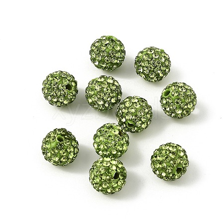 Handcraft DIY Polymer Clay Grade A Rhinestone Pave Disco Ball Beads X-RB-H258-10MM-214-1