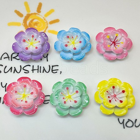 Opaque Resin Enamel Cabochons CRES-D308-01-1