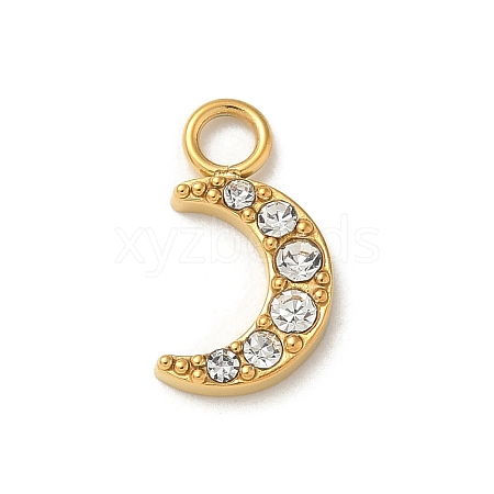 Ion Plating(IP) 304 Stainless Steel with Rhinestone Charms STAS-G351-16G-02-1