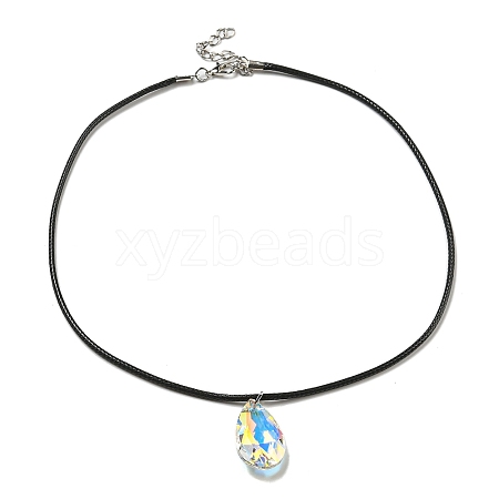 Waxed Cord Necklaces NJEW-P310-10P-01-1