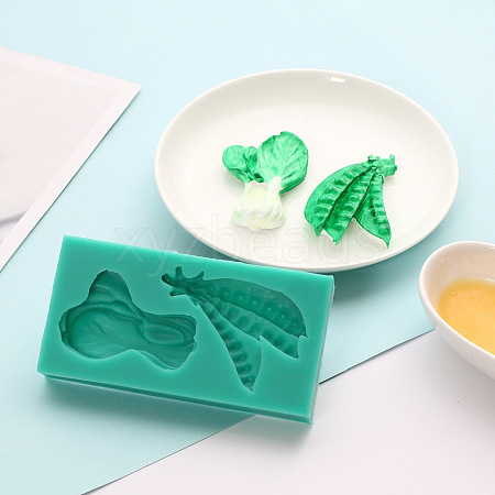 Chinese Cabbage and Pea Shape DIY Food Grade Silicone Molds DIY-J007-01E-1