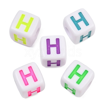Opaque Acrylic Enamel European Beads AC-ACBA1794-04H-1