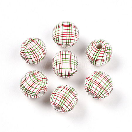 Easter Theme Printed Wood Beads WOOD-T032-22C-1