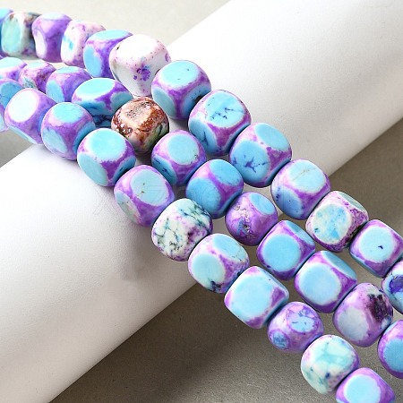 Dyed Natural Magnesite Beads Strands G-L617-B01-8mm-02-1