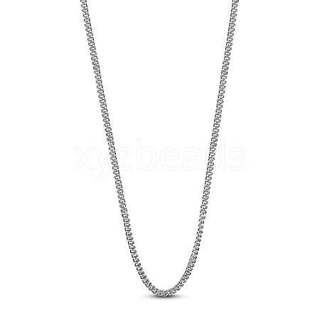 SHEGRACE Rhodium Plated 925 Sterling Silver Curb Chain Necklaces JN988A-1