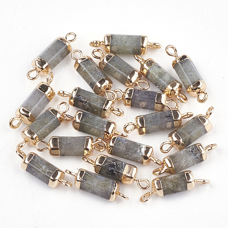 Electroplate Natural Labradorite Links connectors X-G-S344-01E-1