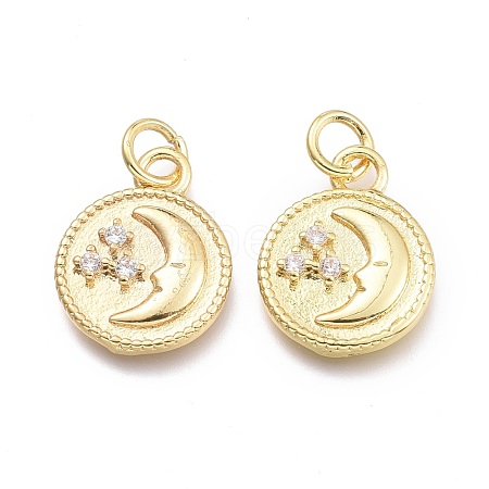 Brass Micro Pave Cubic Zirconia Pendants KK-P187-02G-1