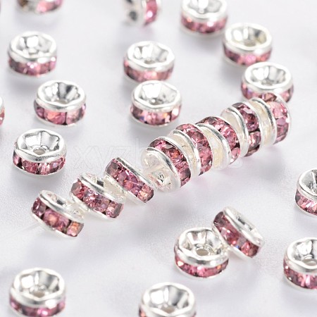 Brass Grade A Rhinestone Spacer Beads RSB038NF-07-1