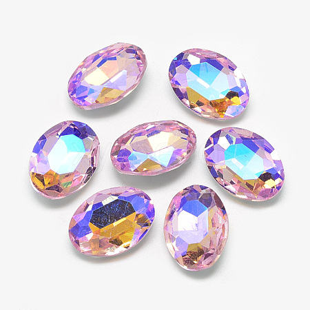 Pointed Back Glass Rhinestone Cabochons RGLA-T018-10x14mm-01-1