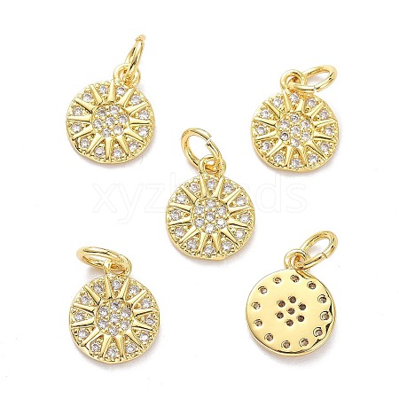 Brass Micro Pave Clear Cubic Zirconia Charms X-ZIRC-L091-079G-1