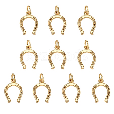 10Pcs Brass Pendants ZIRC-SZ0004-37-1