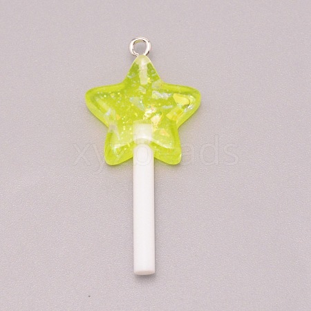 Resin Pendants RESI-WH0025-11I-1