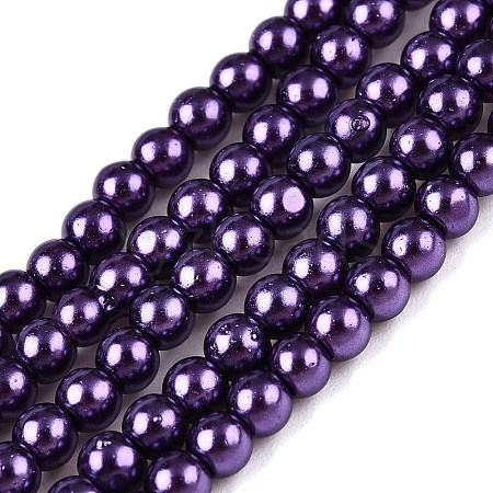 Baking Painted Pearlized Glass Pearl Round Bead Strands HY-Q003-10mm-20-1