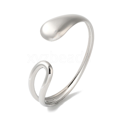 Titanium Steel Open Cuff Bangles for Women BJEW-G719-16P-1