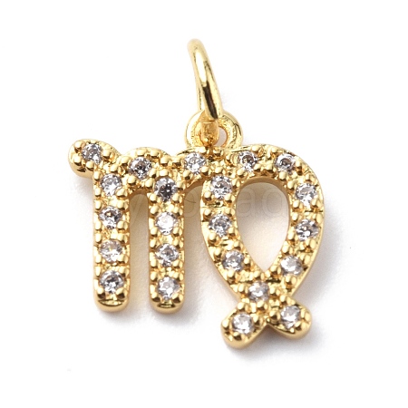 Brass Micro Pave Cubic Zirconia Charms ZIRC-F131-16G-01-1