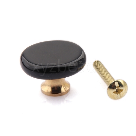 Flat Round Natural Obsidian Drawer Knobs PW-WG94208-01-1