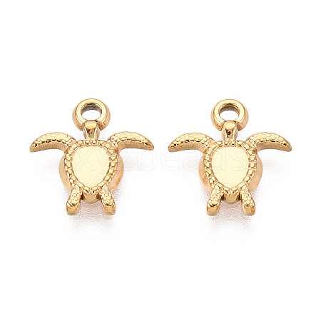 304 Stainless Steel Turtle Charms X-STAS-T072-53G-1