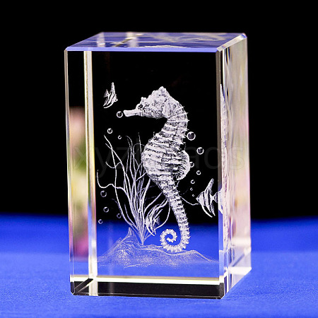 3D Laser Engraving Animal Glass Figurine LS-DJEW-R013-01C-1