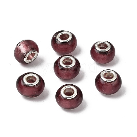 Handmade Silver Foil Glass European Beads X-LPDL-R008-02-1