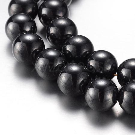 Magnetic Synthetic Hematite Bead Strands G-A165A-10mm-1