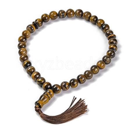 Natural Tiger Eye Beads Stretch Bracelets BJEW-A025-01H-1