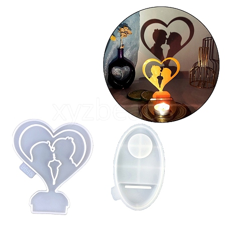 Heart Candle Holder DIY Silhouette Silicone Molds SIL-F007-12D-1