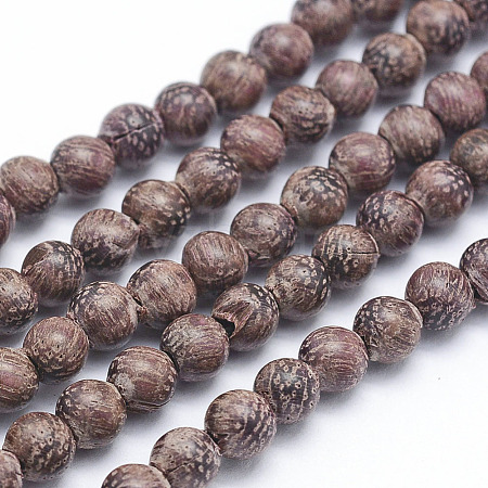 Natural Sandalwood Beads Strands X-WOOD-P011-01-6mm-1