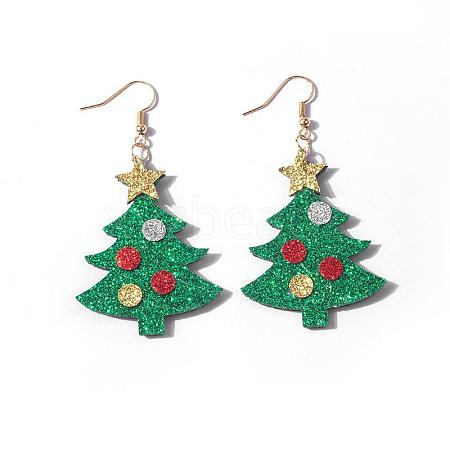 Christmas Iron Acrylic Dangle Earrings FS-WG00170-02-1