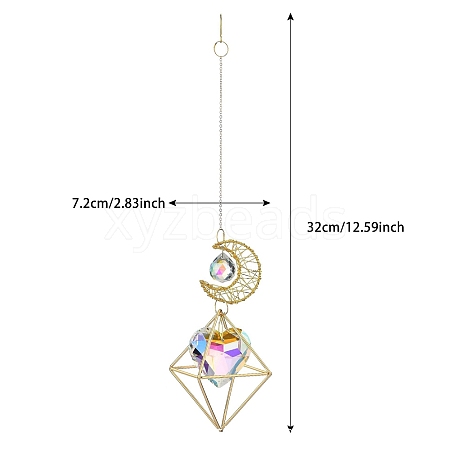 Moon & Diamond Metal Hanging Ornaments PW-WG76722-02-1