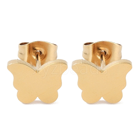 PVD Vacuum Plating 304 Stainless Steel Stud Earrings for Women EJEW-A048-48E-G-1