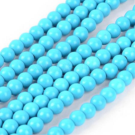 Synthetic Turquoise Beads Strands TURQ-G106-6mm-02F-1