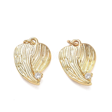 Brass Micro Pave Clear Cubic Zirconia Pendants CU-CBAF0F8-09G-1