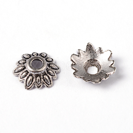 Tibetan Style Flower Bead Caps X-LFH10352Y-1