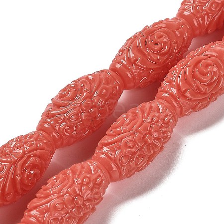 Synthetic Coral Carved Beads CORA-D034-02A-1