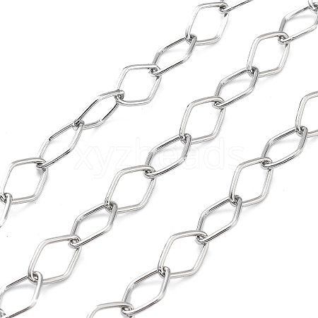 304 Stainless Steel Rhombus Link Chains CHS-L019-10P-1