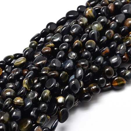 Dyed Natural Tiger Eye Nuggets Beads Strands G-J335-25-1