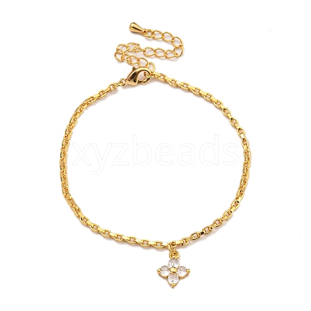 Brass Micro Pave Cubic Zirconia Bracelets for Women BJEW-U008-01G-1