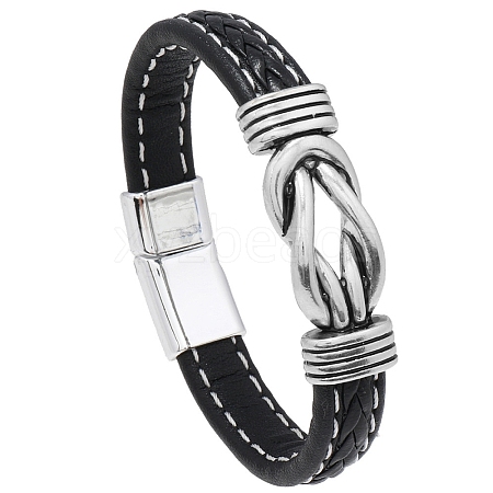 Minimalist Punk Alloy Hollow Knot Link Bracelet PW-WG78920-06-1