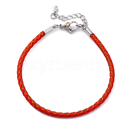 Polyester Cord Braided Bracelet Makings MAK-Z003-01P-07-1