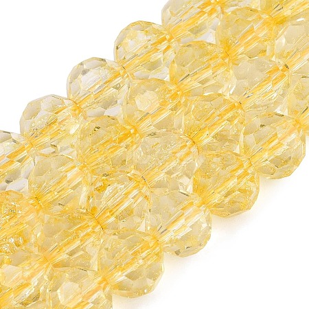 Crackle Transparent Glass Beads Strands GLAA-N068-06A-06-1