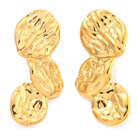 304 Stainless Steel with Textured Stud Earrings for Women EJEW-Z053-05G-04-1