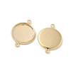 Flat Round Brass Connector Cabochon Settings KK-K414-13A-G-2