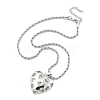 Heart Brass Micro Pave Clear Cubic Zirconia Pendant Necklaces for Women NJEW-S385-04A-P-3