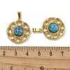 Ion Plating(IP) 304 Stainless Steel Pave Synthetic Turquoise Pendants STAS-U024-15G-01-3