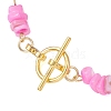Glass & Natural Freshwater Shell Beaded Link Chain Bracelets BJEW-JB13393-5