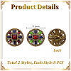 16Pcs 2 Styles 1-Hole Alloy Shank Buttons BUTT-GA0001-46-2